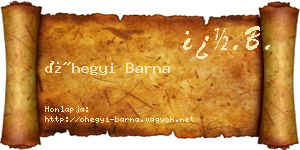 Óhegyi Barna névjegykártya
