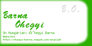 barna ohegyi business card